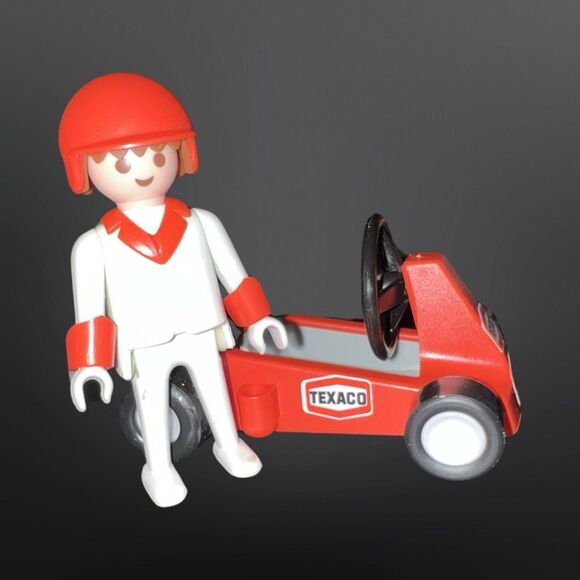 Vintage Playmobil System 3575 Old Kart Driver Red Car Karting Race Circuit B7 - Picture 5 of 5